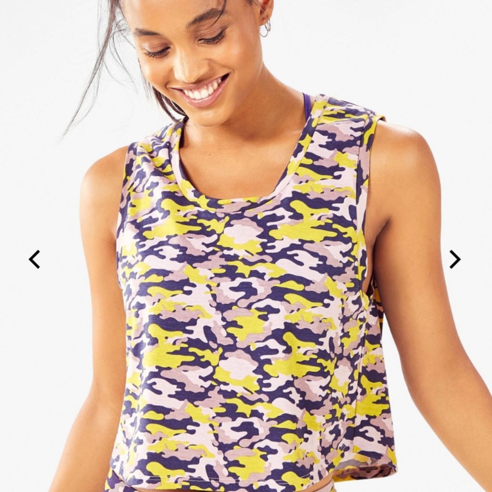 Fabletics Janis Camo Cropped Muscle Tank